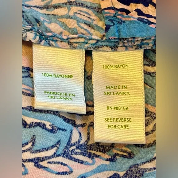 Lilly Pulitzer Winsley Blouse in Lapis Lazuli Horseshoe Bay SZ XL - Picture 8 of 8